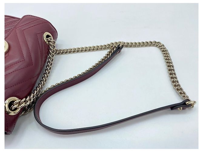 Borsa a tracolla Gucci GG Marmont Rosso Bordò - vista 9