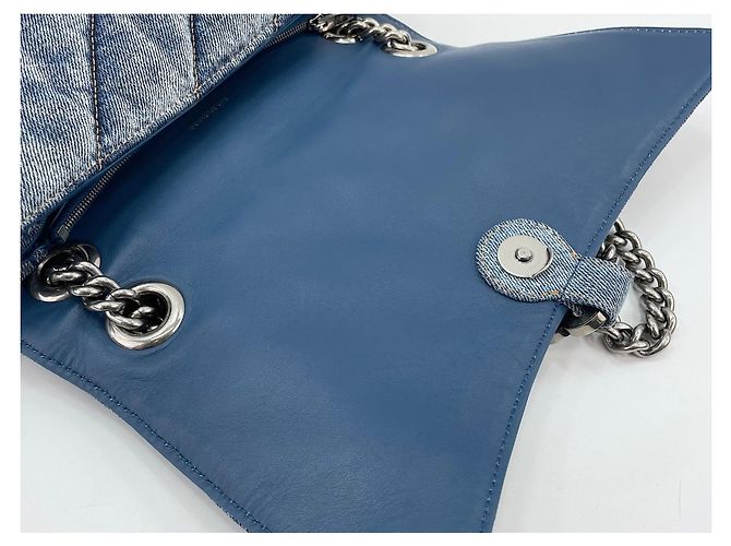 Borsa a tracolla Balenciaga Crush Blu - vista 10