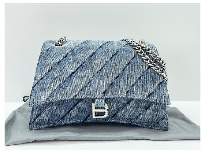 Borsa a tracolla Balenciaga Crush Blu - vista 13