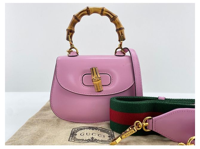 Borsa Gucci Bamboo in rosa - vista 12