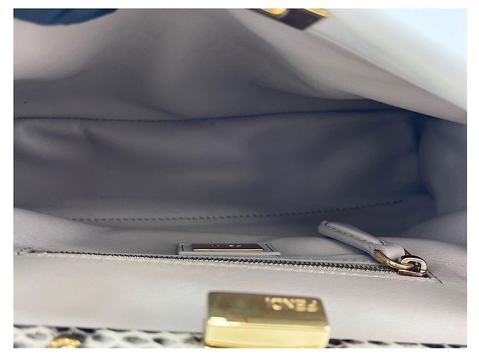 Borsa a mano Fendi Peekaboo Mini in White Bianco - vista 10