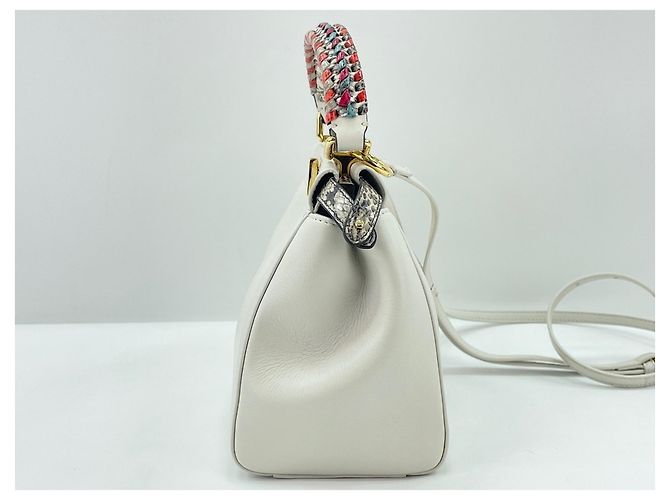 Borsa a mano Fendi Peekaboo Mini in White Bianco - vista 3
