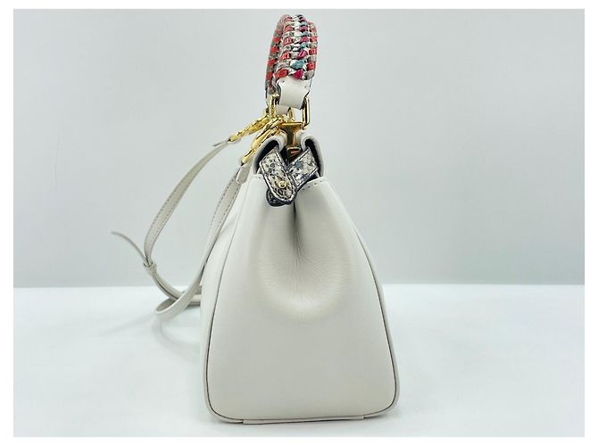 Borsa a mano Fendi Peekaboo Mini in White Bianco - vista 4