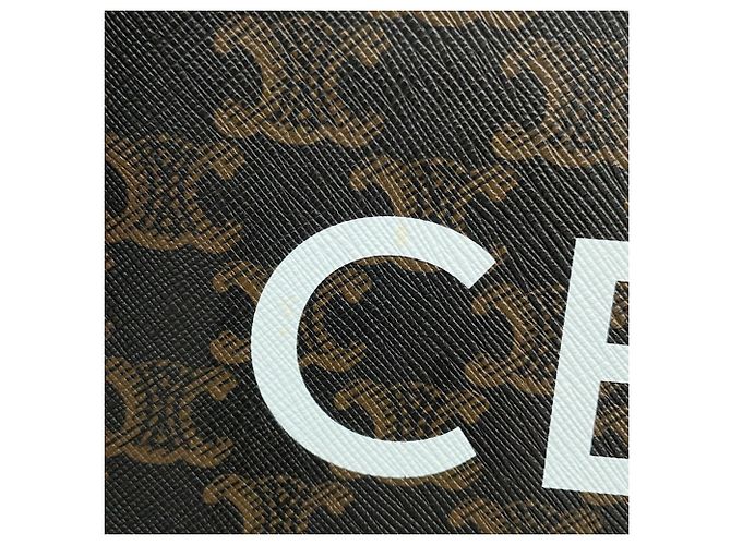 Céline Borsa a mano in pelle Celine Triomphe Small Vertical Cabas - vista 10