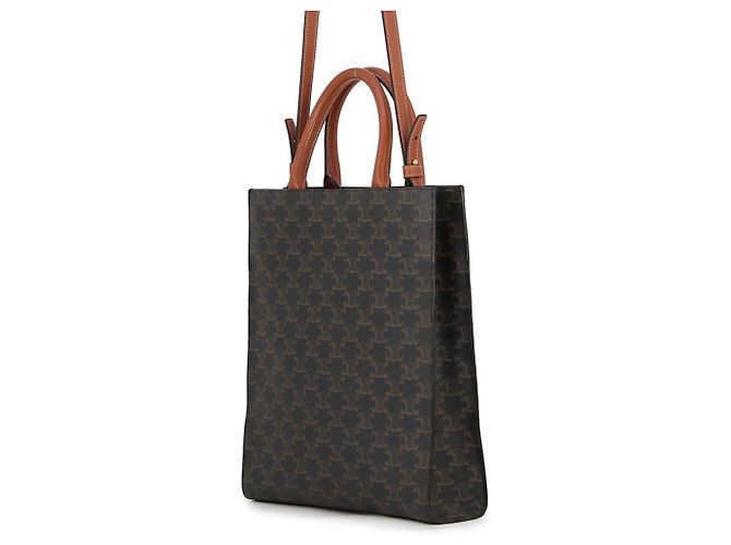 Céline Borsa a mano in pelle Celine Triomphe Small Vertical Cabas - vista 2