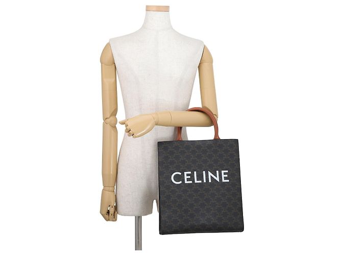 Céline Borsa a mano in pelle Celine Triomphe Small Vertical Cabas - vista 4