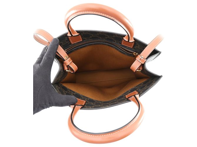Céline Borsa a mano in pelle Celine Triomphe Small Vertical Cabas - vista 6