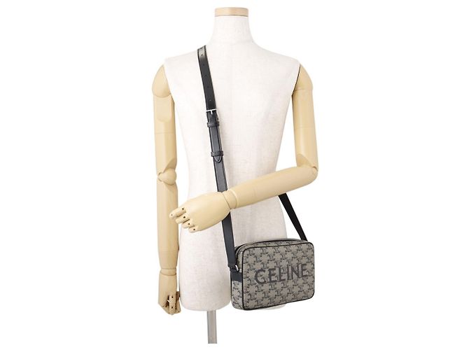 Céline Celine Triomphe Schultertasche Horizontal Medium Braun Schwarz - Ansicht 4