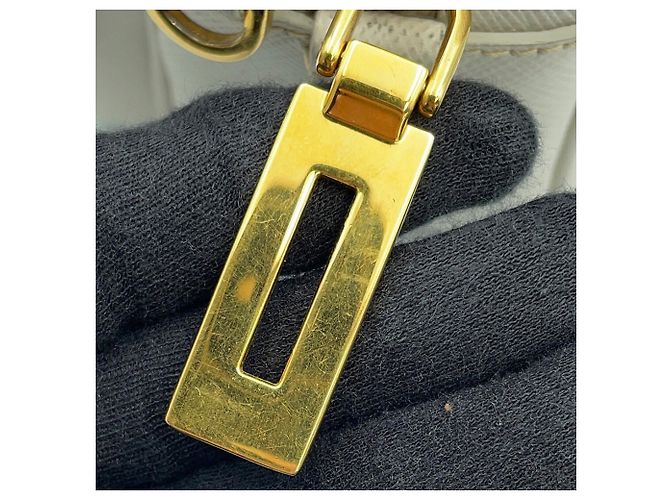 Borsa a tracolla Prada in pelle Saffiano Bianco - vista 11
