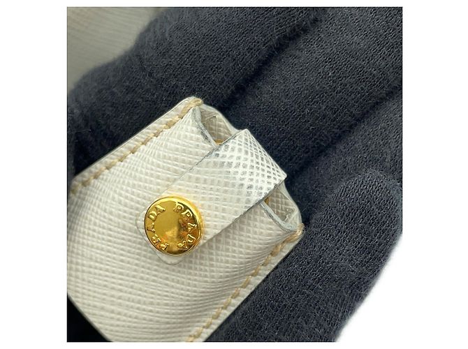 Borsa a tracolla Prada in pelle Saffiano Bianco - vista 15