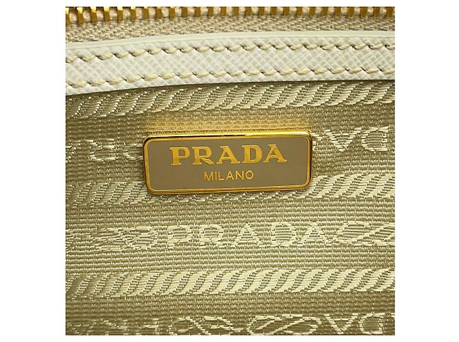 Borsa a tracolla Prada in pelle Saffiano Bianco - vista 16