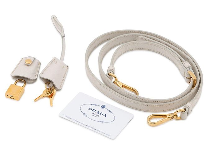 Borsa a tracolla Prada in pelle Saffiano Bianco - vista 18