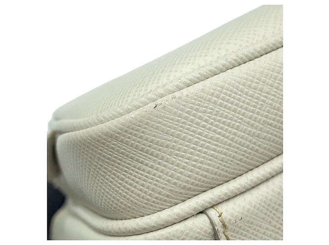 Borsa a tracolla Prada in pelle Saffiano Bianco - vista 6