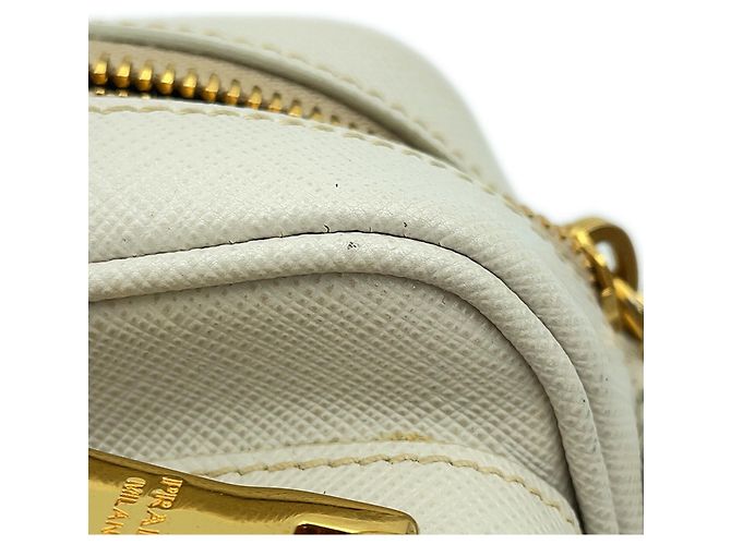 Borsa a tracolla Prada in pelle Saffiano Bianco - vista 8