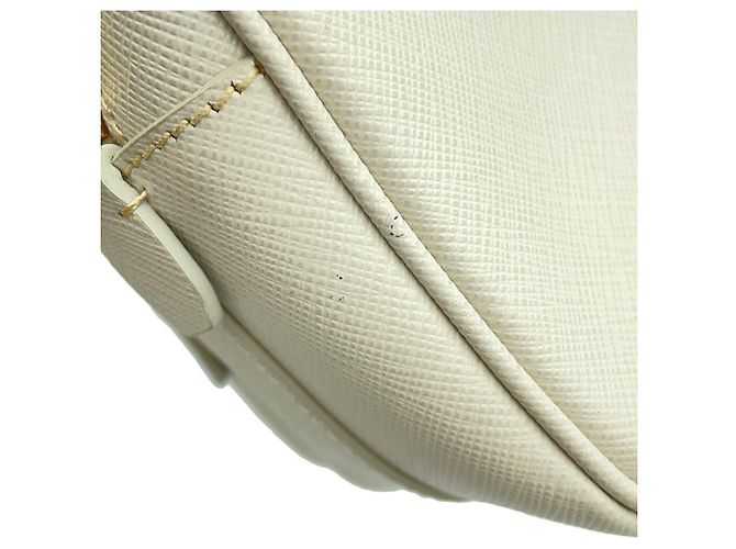 Borsa a tracolla Prada in pelle Saffiano Bianco - vista 9