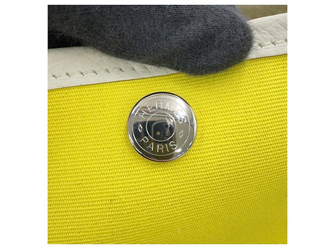Hermès Borsa Garden Tote Hermes in Lime D'oro - vista 13