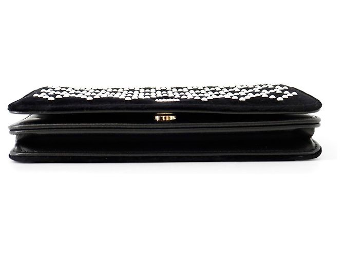 Chanel Black Velour Chain Wallet - view 3
