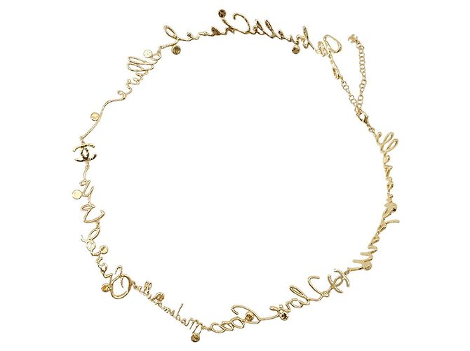 Collana di strass Chanel I LOVE COCO D'oro - vista 3
