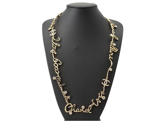 Collana di strass Chanel I LOVE COCO D'oro - vista 4