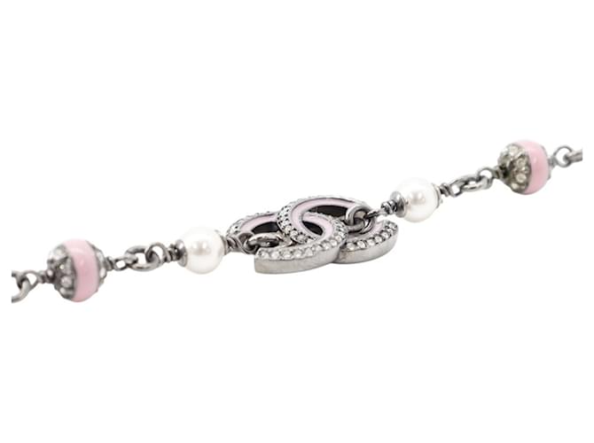 Collana Chanel Coco Mark con perle sintetiche e strass - vista 2