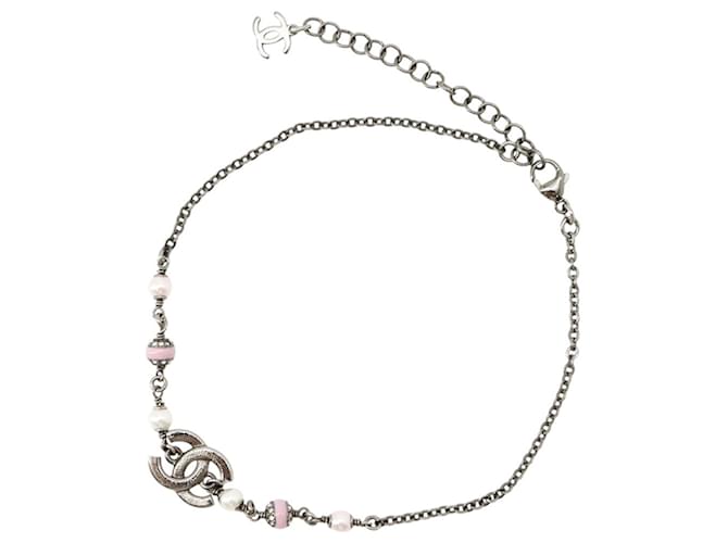 Collana Chanel Coco Mark con perle sintetiche e strass - vista 3