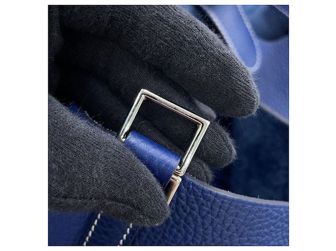 Hermès Hermes Picotin Lock MM Handtasche in Bleu Saphir Blau - Ansicht 10