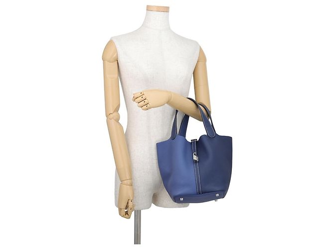 Hermès Hermes Picotin Lock MM Handtasche in Bleu Saphir Blau - Ansicht 4