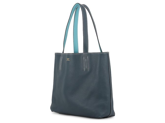 Hermès Borsa Tote Hermes Double Sens 28 Blu - vista 2