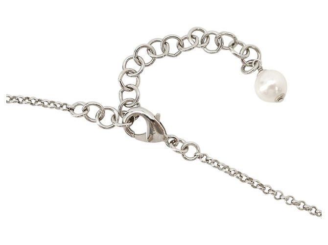 Collana Chanel in strass argento - vista 5
