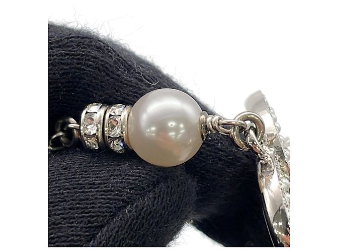 Collana Chanel in strass argento - vista 6