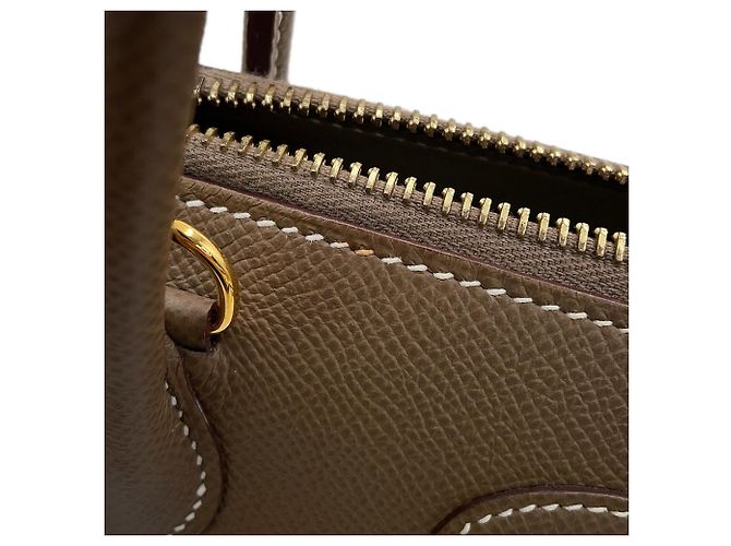 Hermès Borsa Hermes Bolide 27 in Etoupe Gray Taupe - vista 9