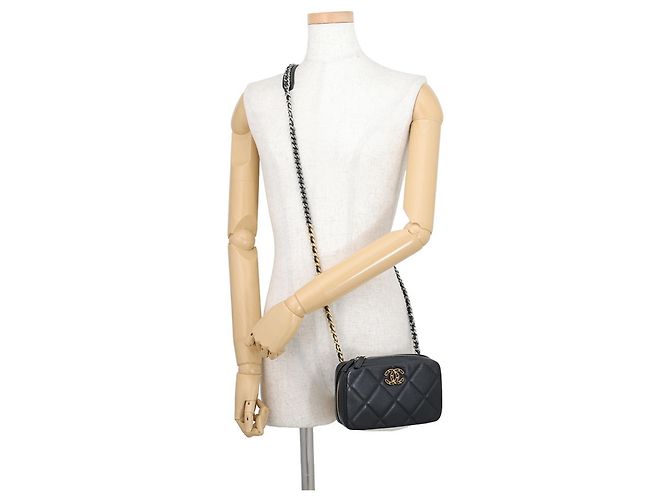 Borsa a tracolla con catena Chanel CHANEL19 Nero - vista 4