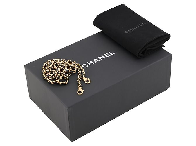 Borsa a tracolla con catena in pelle nera Chanel Nero - vista 16