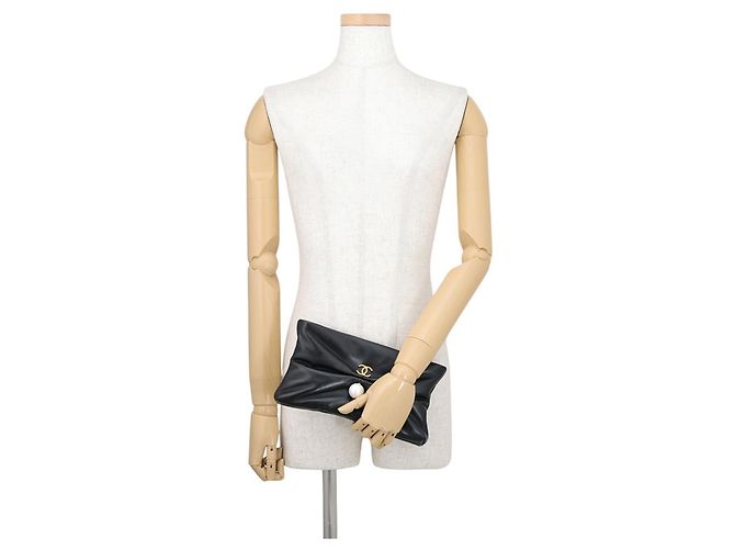 Borsa a tracolla con catena in pelle nera Chanel Nero - vista 4