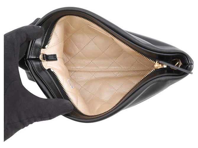 Borsa a tracolla con catena in pelle nera Chanel Nero - vista 6