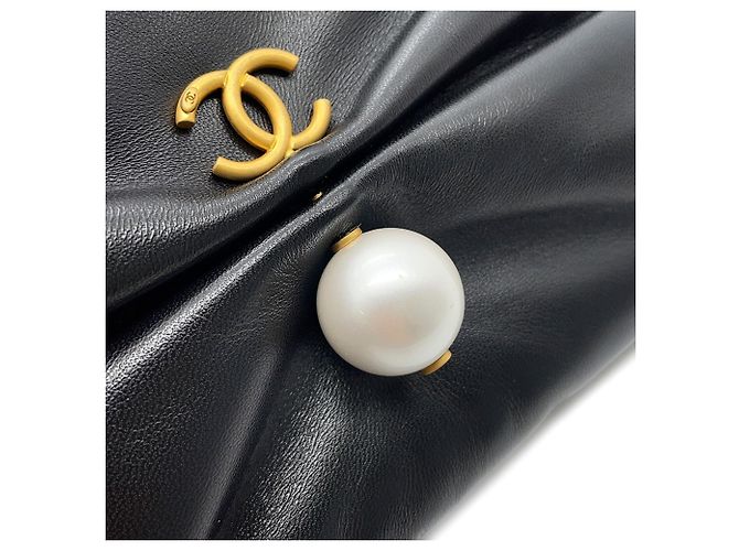 Borsa a tracolla con catena in pelle nera Chanel Nero - vista 9