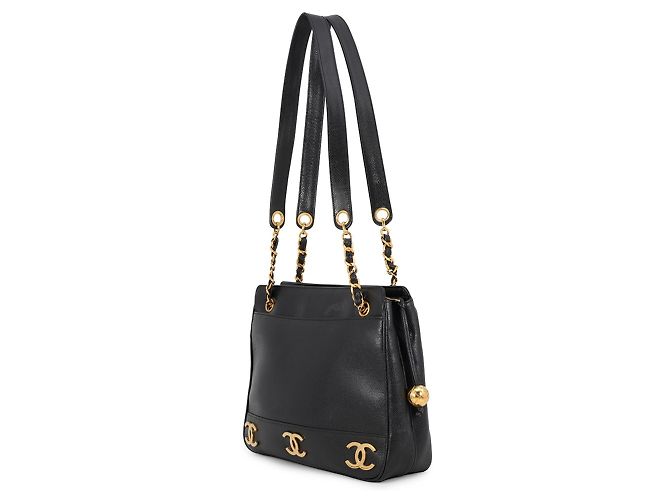 Chanel Black Chain Tote Bag Schwarz - Ansicht 2