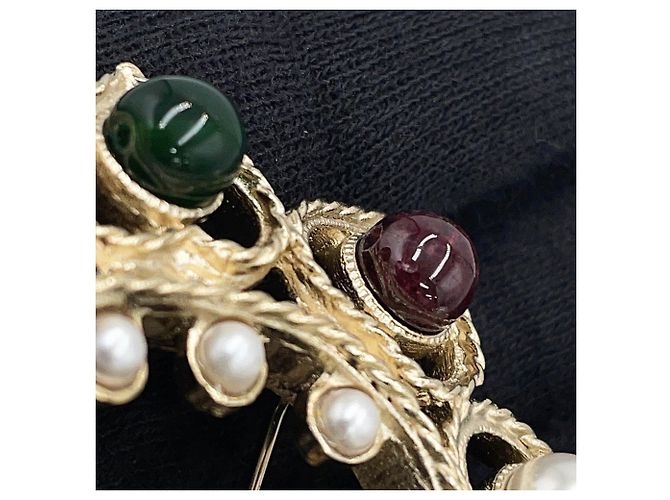 Spilla a cuore Chanel con strass e pietre colorate D'oro - vista 6