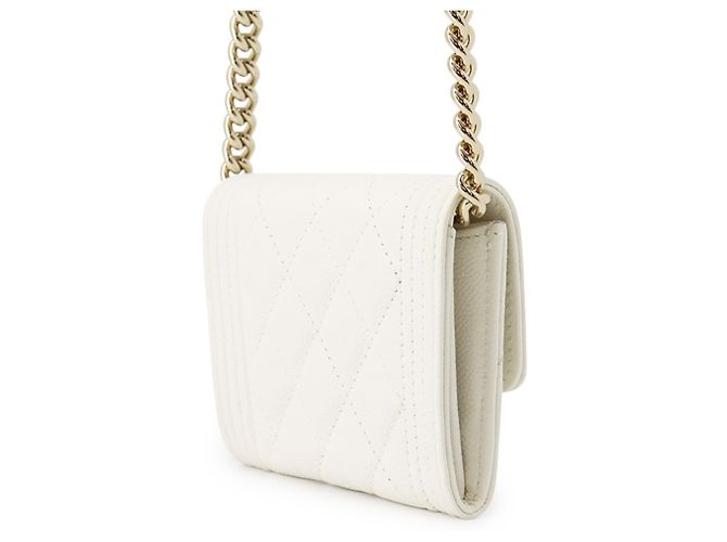 Portafoglio con catena Chanel Matelassé White Bianco - vista 2