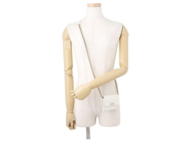 Portafoglio con catena Chanel Matelassé White Bianco - vista 4