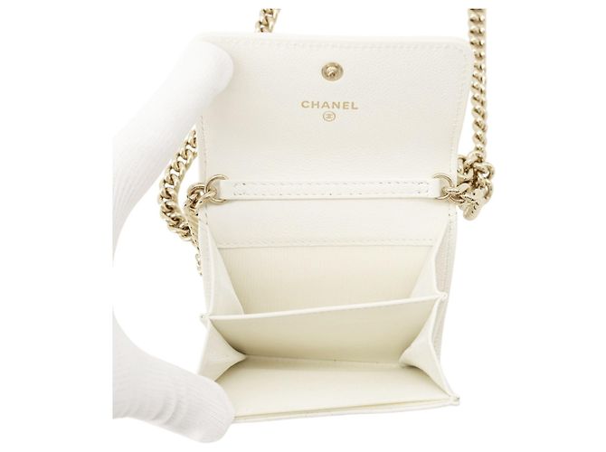 Portafoglio con catena Chanel Matelassé White Bianco - vista 6