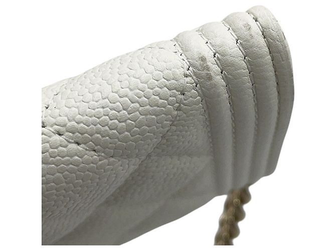 Portafoglio con catena Chanel Matelassé White Bianco - vista 7