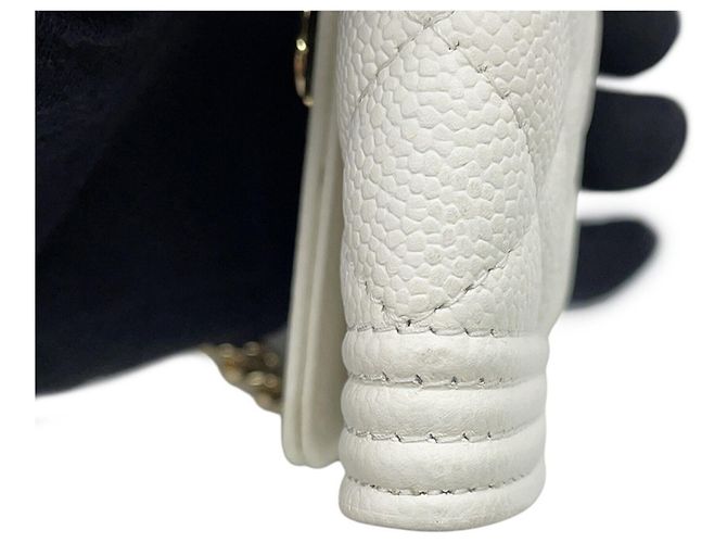 Portafoglio con catena Chanel Matelassé White Bianco - vista 8