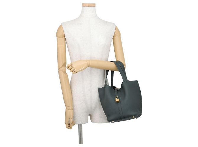 Hermès Borsa Hermes Picotin Lock MM in Vert Mangrove Verde chiaro - vista 4