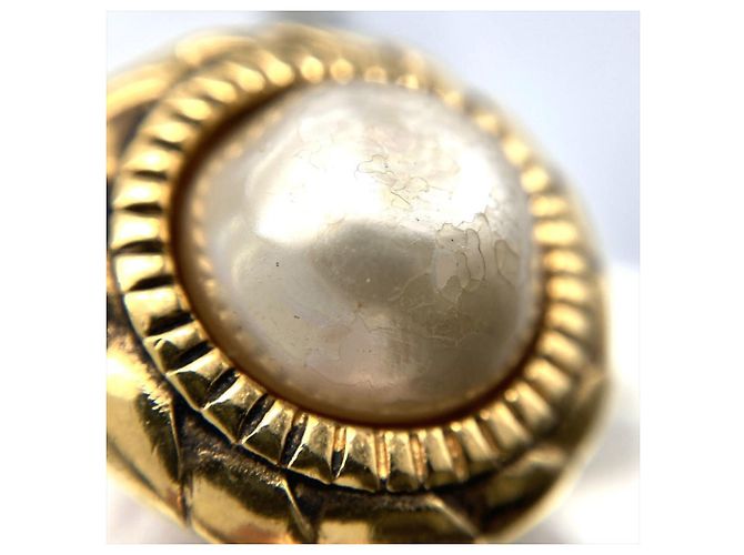 Orecchini a clip cerchio vintage Chanel Bianco D'oro - vista 7