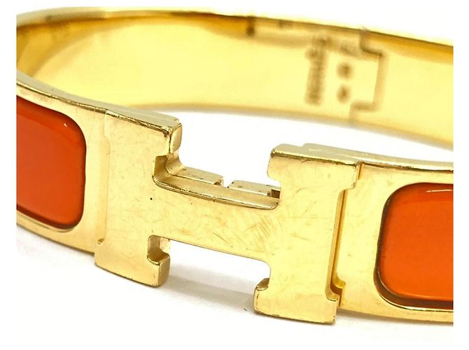 Hermès Hermes Clic Clac PM Armreif in Orange - Ansicht 3