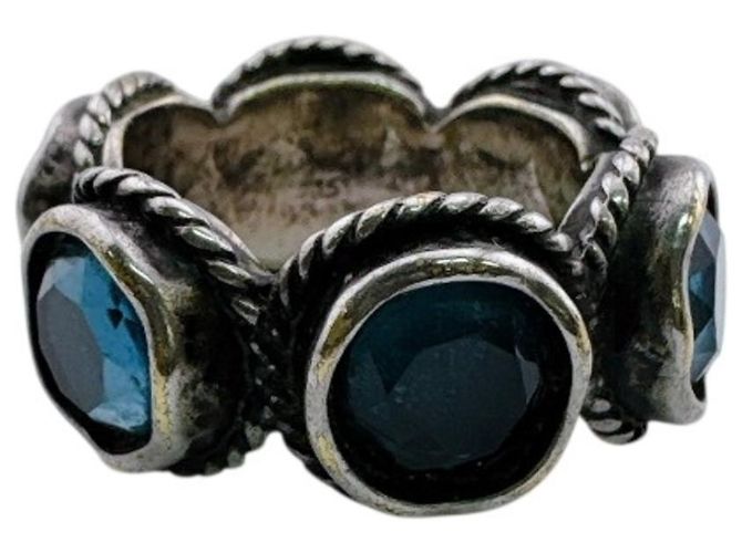 Anello GUCCI Interlocking G con cristalli Swarovski Argento - vista 2