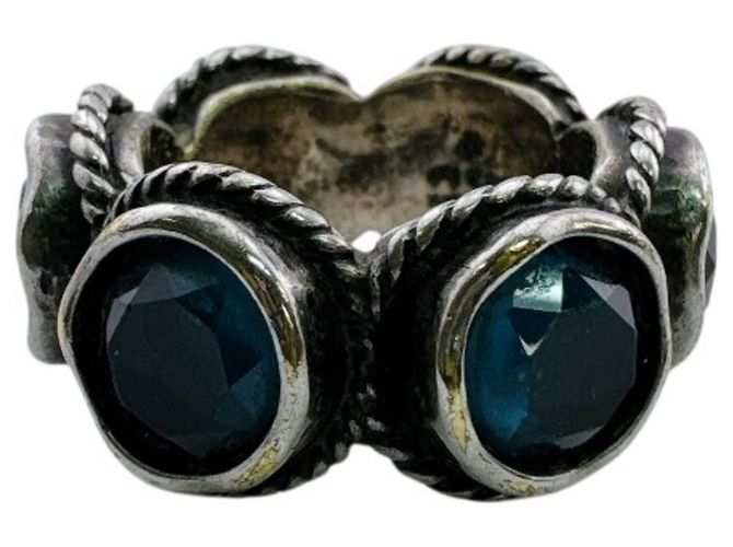 Anello GUCCI Interlocking G con cristalli Swarovski Argento - vista 3