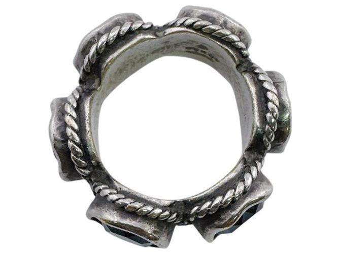 Anello GUCCI Interlocking G con cristalli Swarovski Argento - vista 4