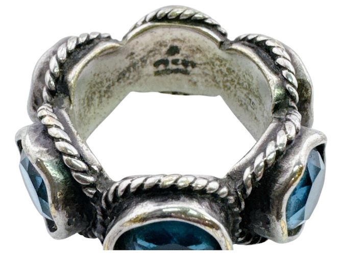 Anello GUCCI Interlocking G con cristalli Swarovski Argento - vista 7